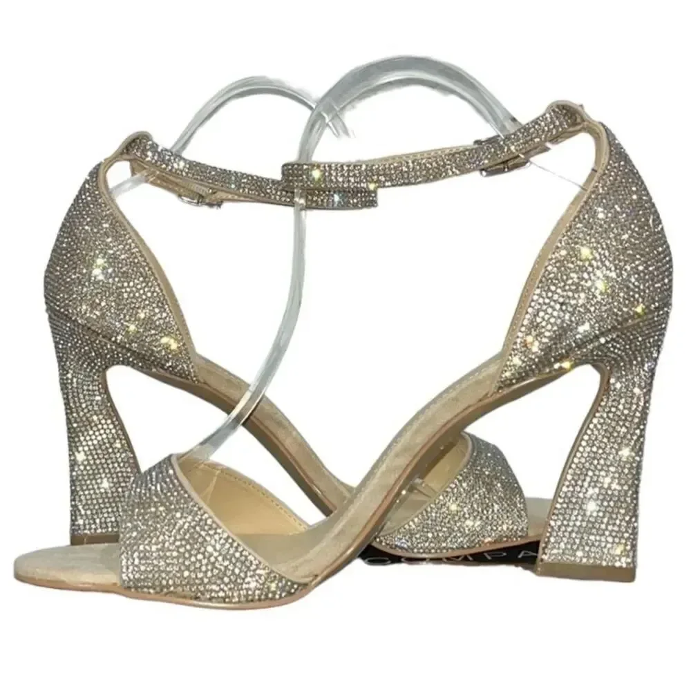 NY&Co Embellished Flared Heel Sandals
